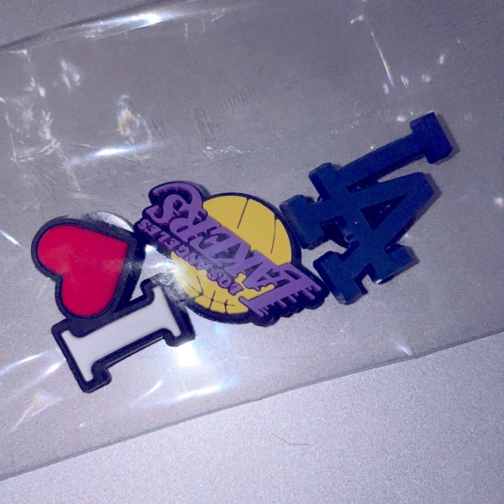 I love la dodgers & lakers sports Croc charm